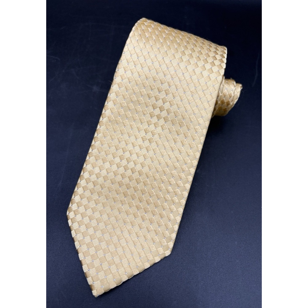 Donald Trump Tie Men's Yellow 62" Heavy 95% Silk Geometric Signature Collection